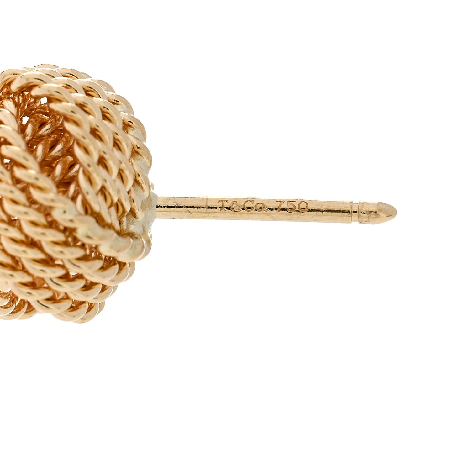 18K Yellow Gold Twist Knot Earrings