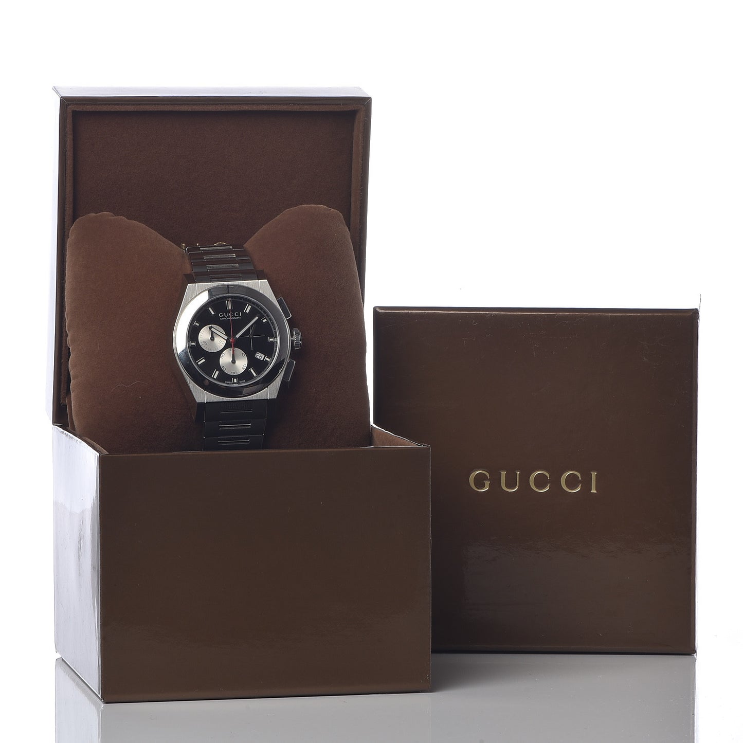 Stainless Steel 40mm Pantheon Chronograph Quartz Watch Black