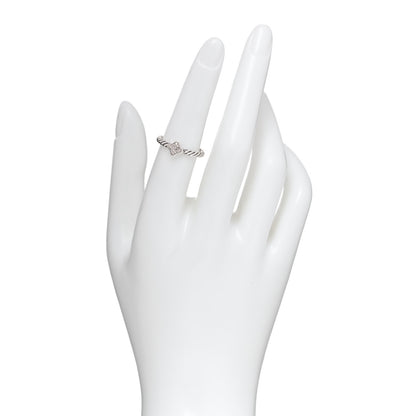 David Yurman Sterling Silver Diamond Quatrefoil Ring 53 6.25 2 of 5