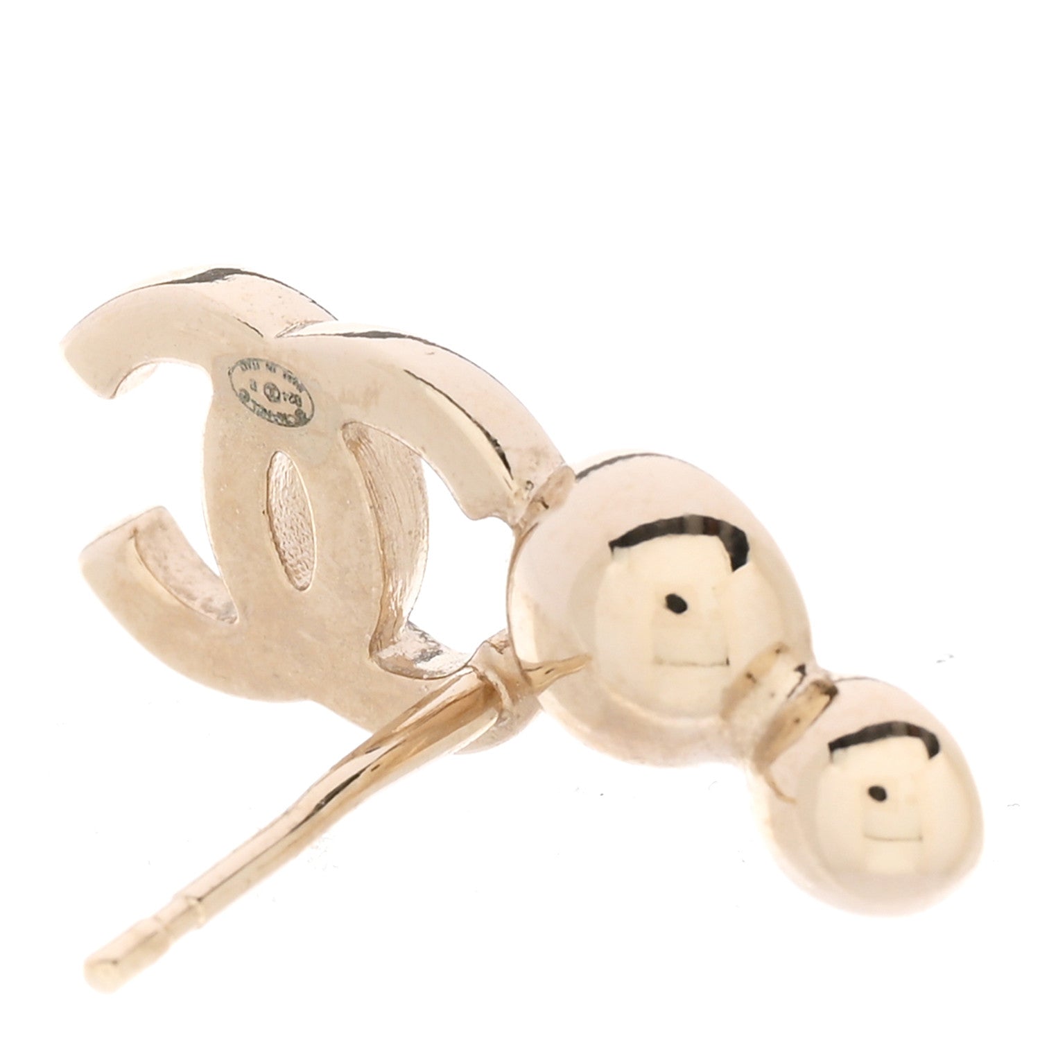 Chanel Metal Crystal CC Climber Earrings Gold 4 of 5
