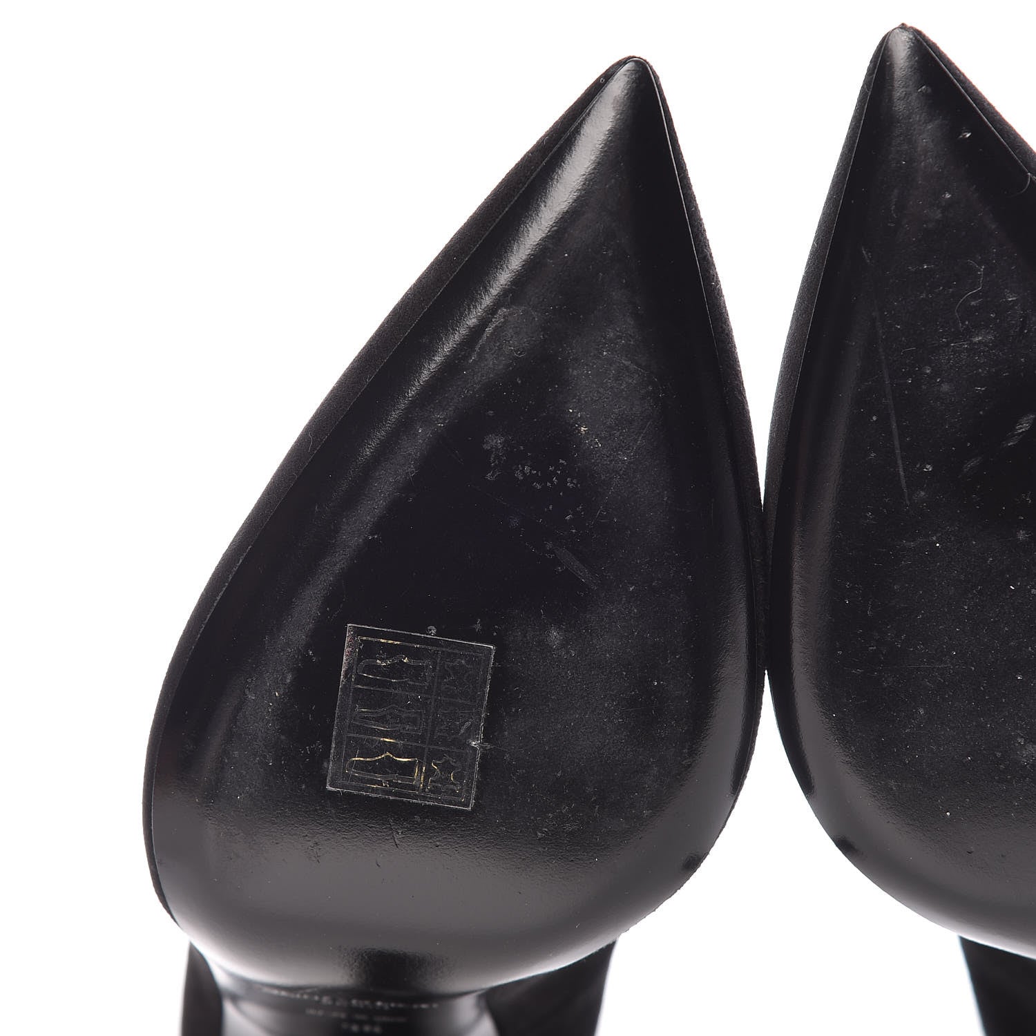 Saint Laurent Suede Calfskin Zoe Pumps 38 Black 9 of 11