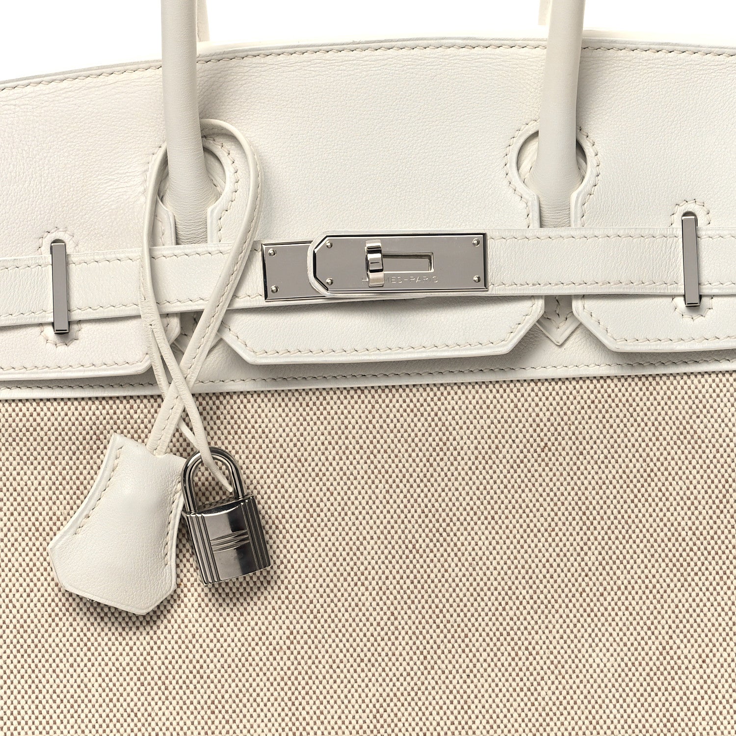 Hermes Toile Swift Birkin 30 White 8 of 12