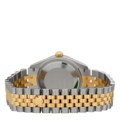 Rolex Stainless Steel 18K Yellow Gold Diamond 31mm Oyster Perpetual Datejust Watch Olive Green 278273 3 of 5