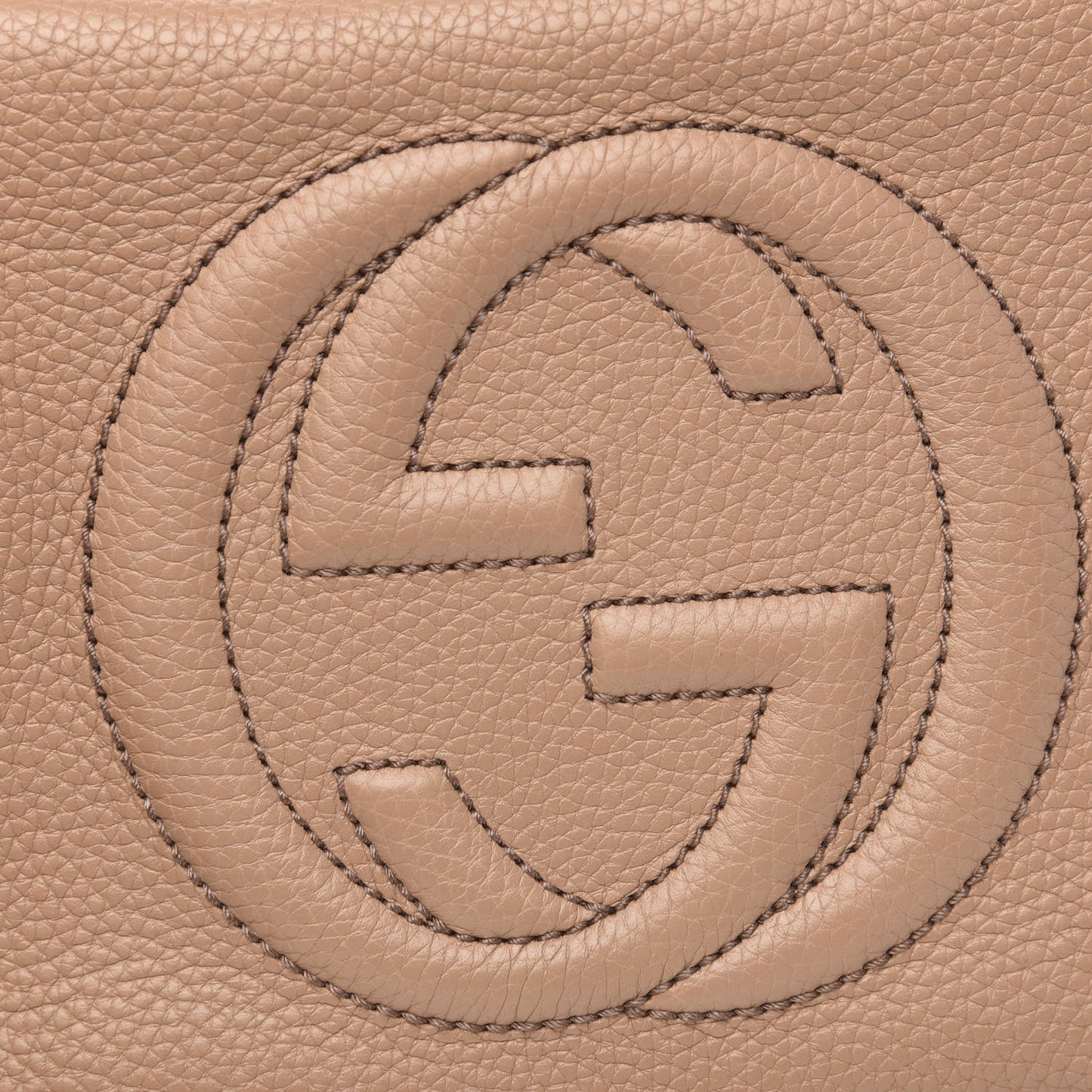 Pebbled Calfskin Small Soho Disco Bag Rose Beige