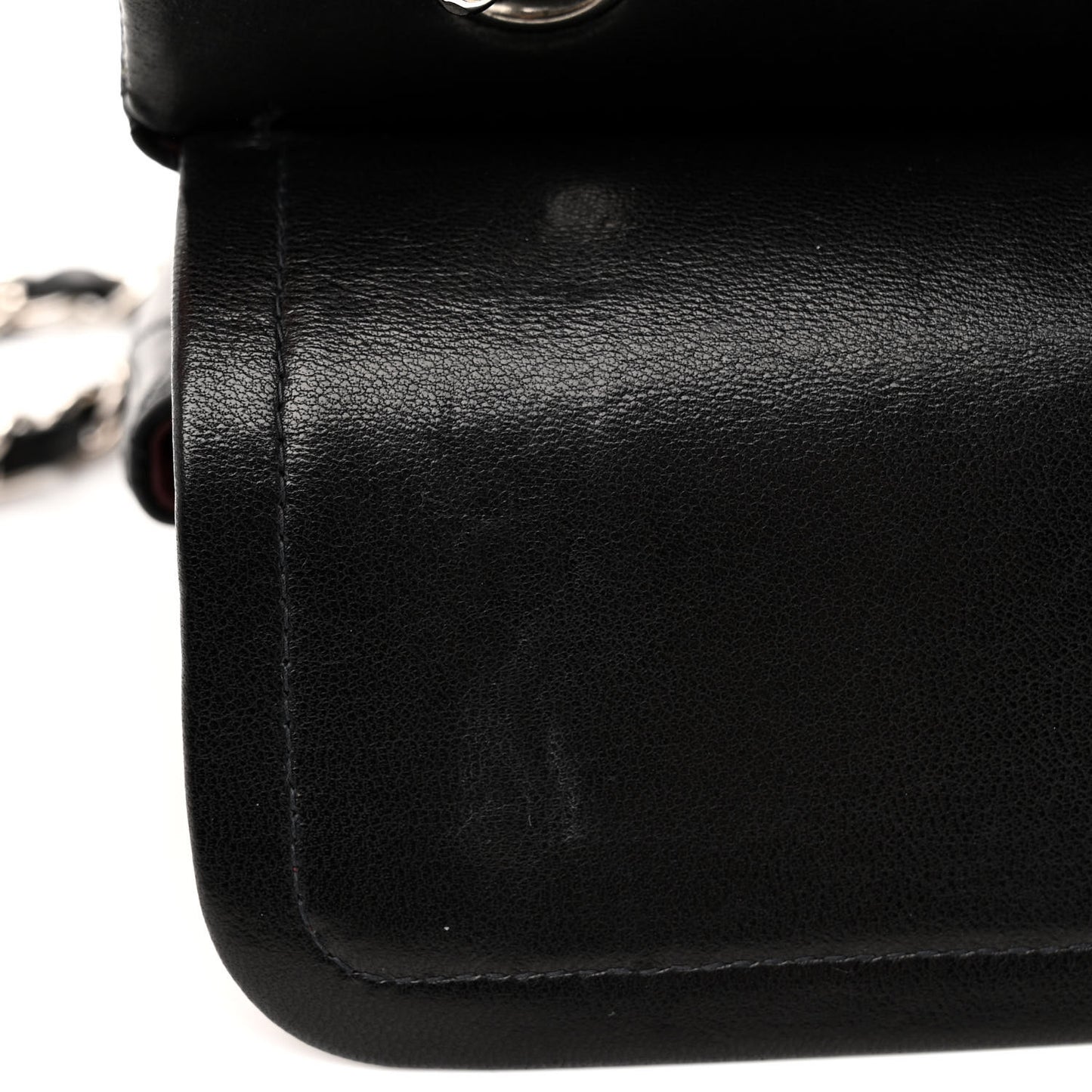 Lambskin Quilted Medium Double Flap Black