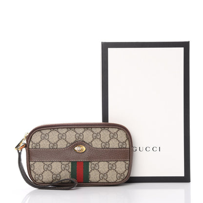 Gucci GG Supreme Monogram Ophidia Phone Case Wristlet Brown 8 of 8