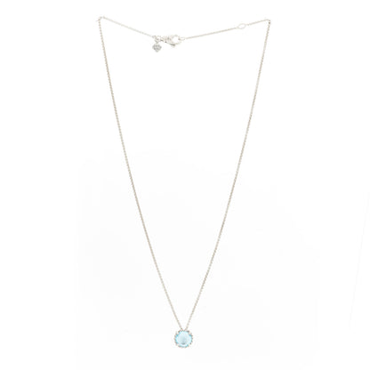 David Yurman Sterling Silver Blue Topaz 8mm Chatelaine Pendant Necklace 2 of 5
