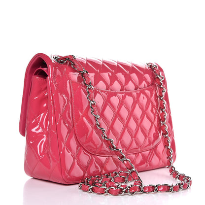 Chanel Patent Quilted Jumbo Double Flap Pink 3 of 8