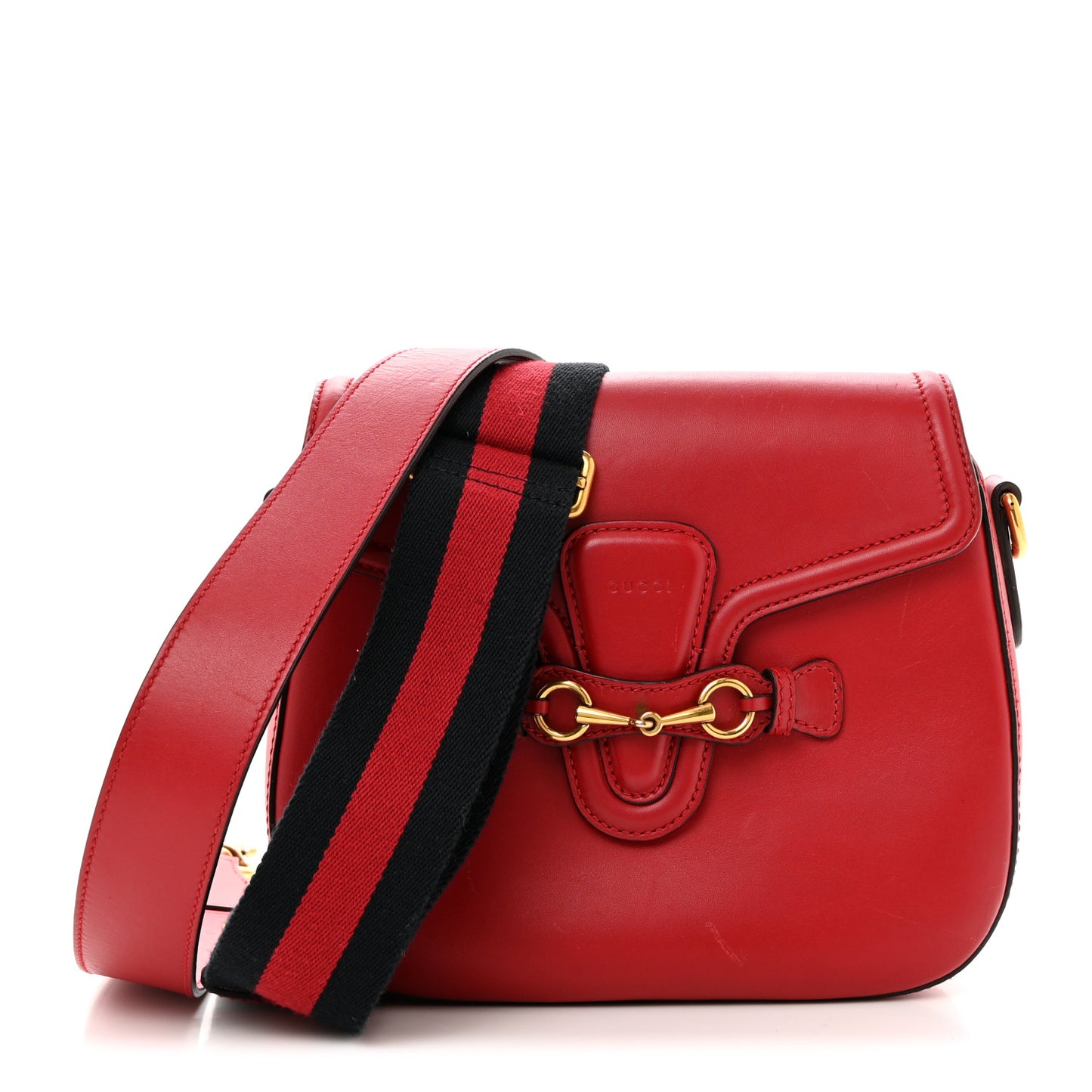 Ruinart Calfskin Medium Lady Web Shoulder Bag Hibiscus Red