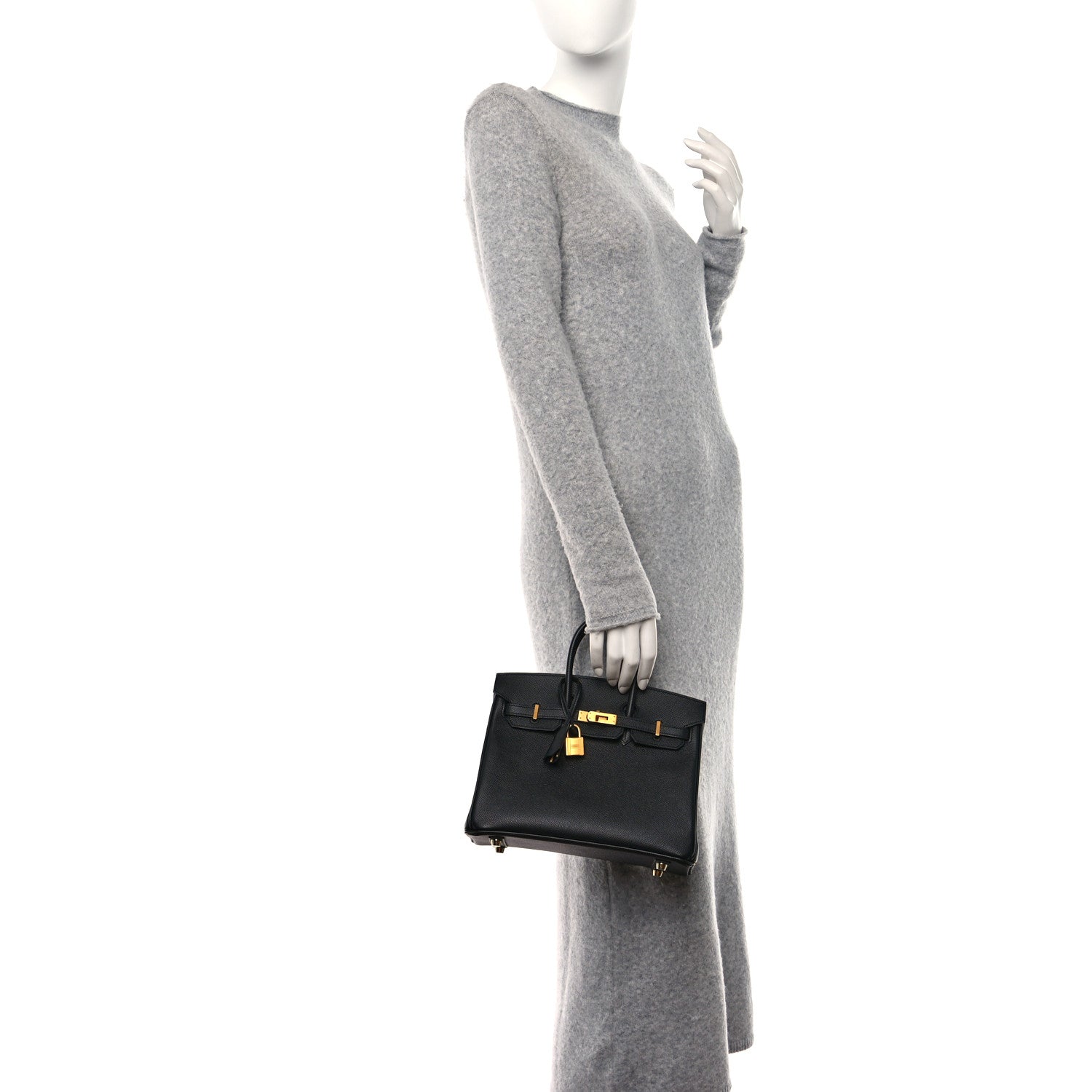 Hermes Epsom Horseshoe Birkin 25 Black Raisin 3 of 14