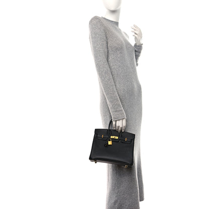 Hermes Epsom Horseshoe Birkin 25 Black Raisin 3 of 14