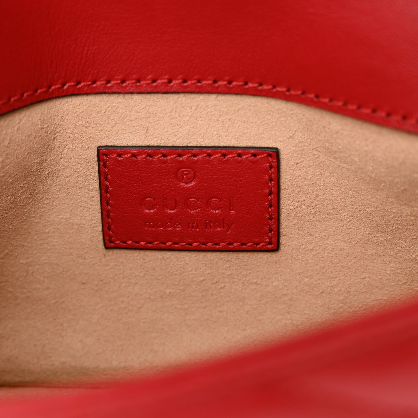 Calfskin Matelasse Super Mini GG Marmont Shoulder Bag Hibiscus Red