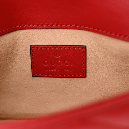 Gucci Calfskin Matelasse Super Mini GG Marmont Shoulder Bag Hibiscus Red 6 of 11