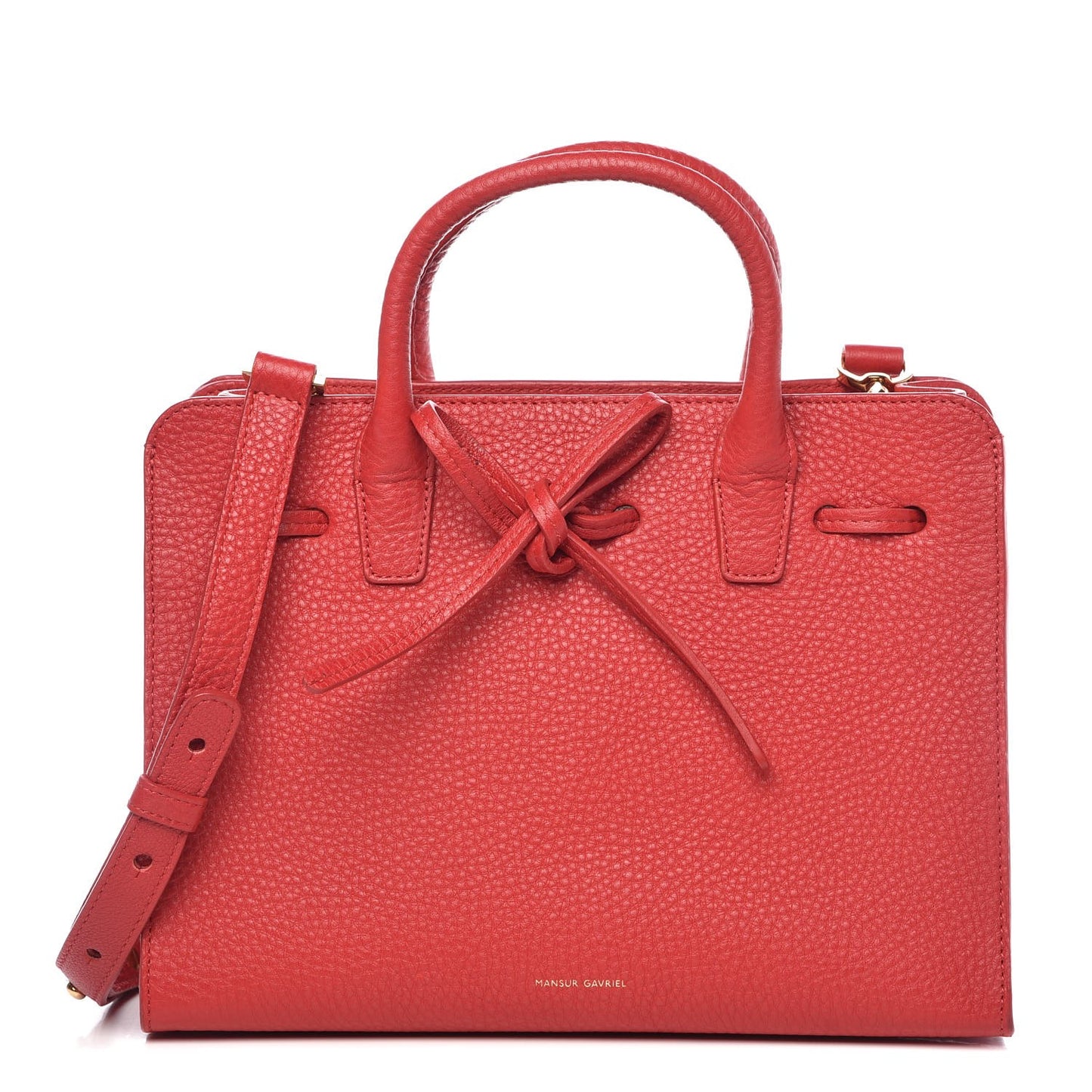 Tumble Calfskin Mini Sun Bag Red