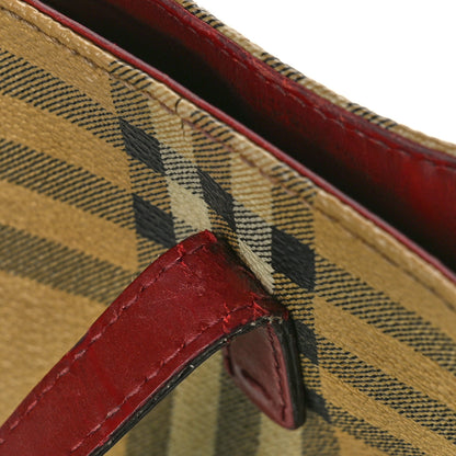 Burberry Haymarket Check Small Tote Red 17 of 20