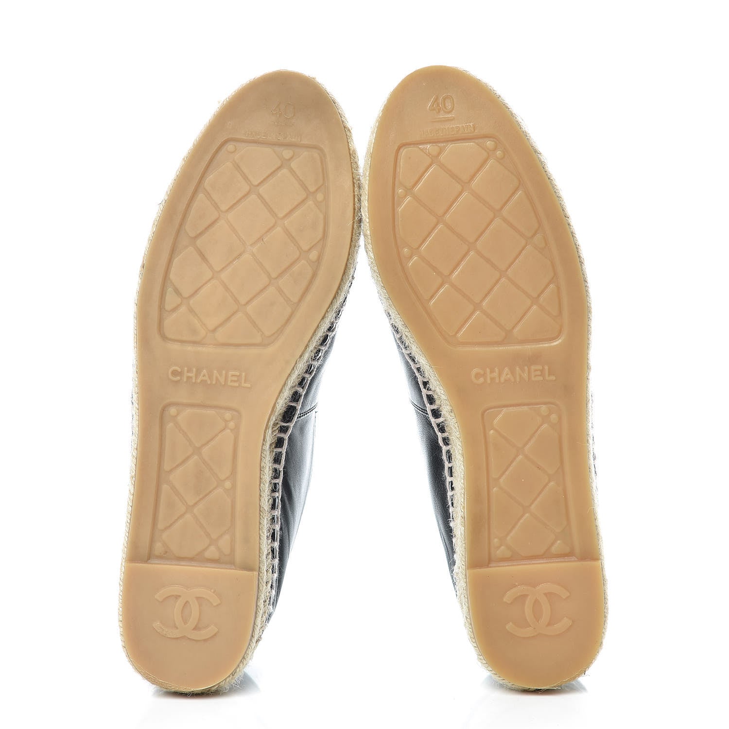 Chanel Lambskin CC Espadrilles 40 Black 8 of 10