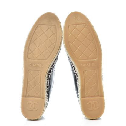 Chanel Lambskin CC Espadrilles 40 Black 8 of 10