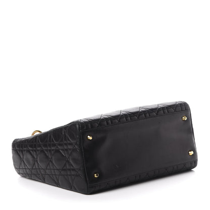 Christian Dior Lambskin Cannage Medium Lady Dior Black 4 of 10