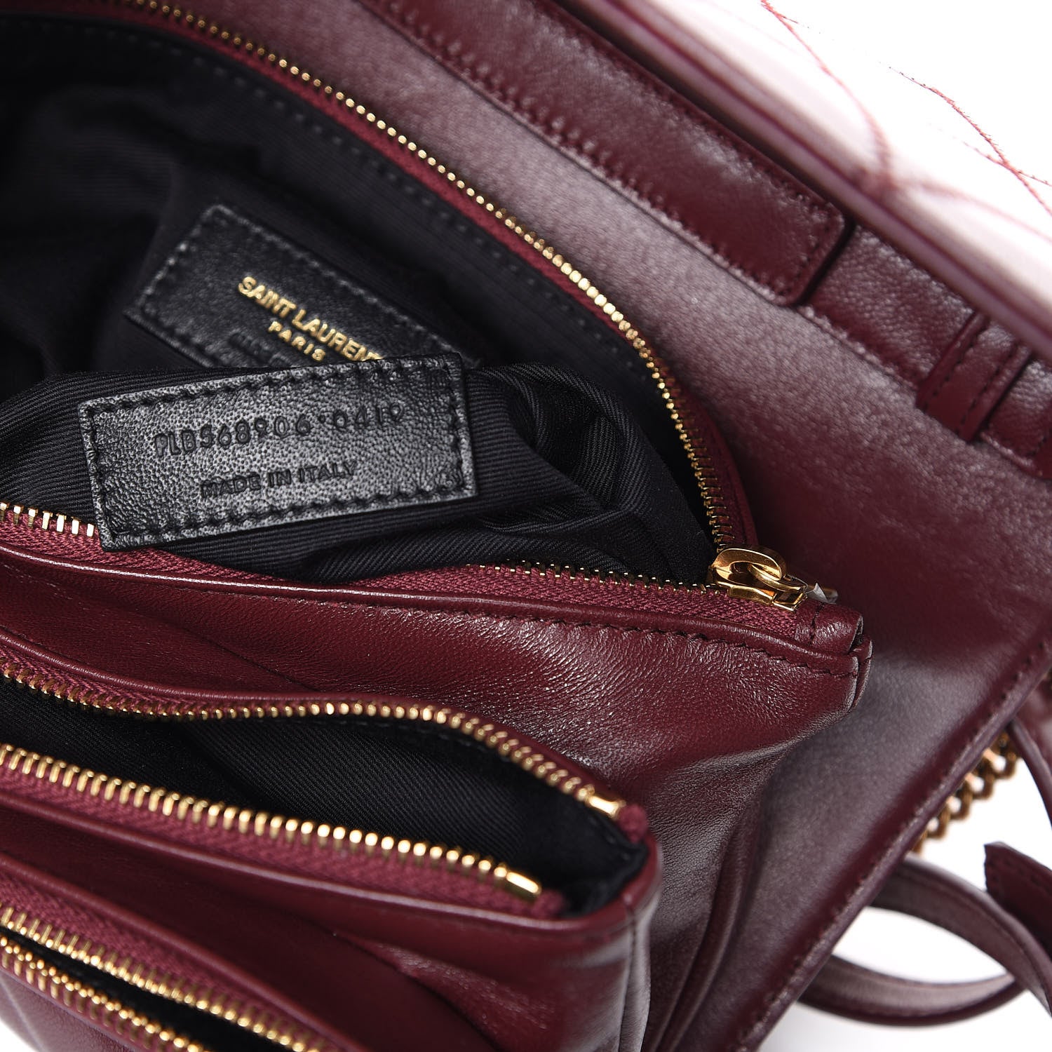 Saint Laurent Lambskin Diamond Quilted Angie Chain Bag Burgundy 8 of 13