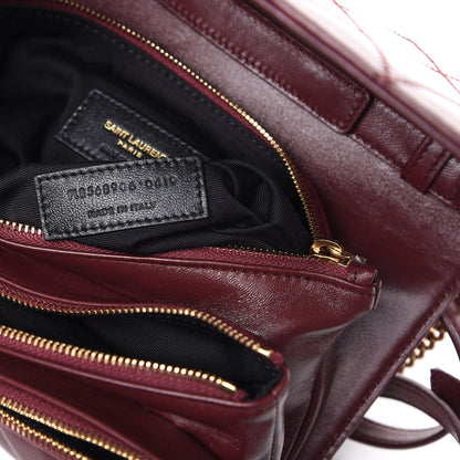 Saint Laurent Lambskin Diamond Quilted Angie Chain Bag Burgundy 8 of 13