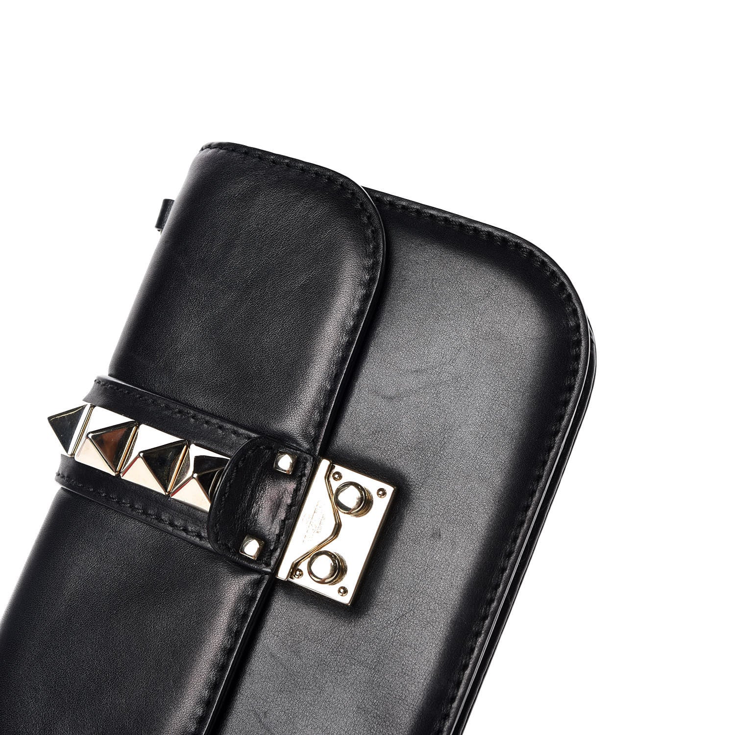 Valentino Garavani Vitello Small Glam Lock Rockstud Flap Black 13 of 15