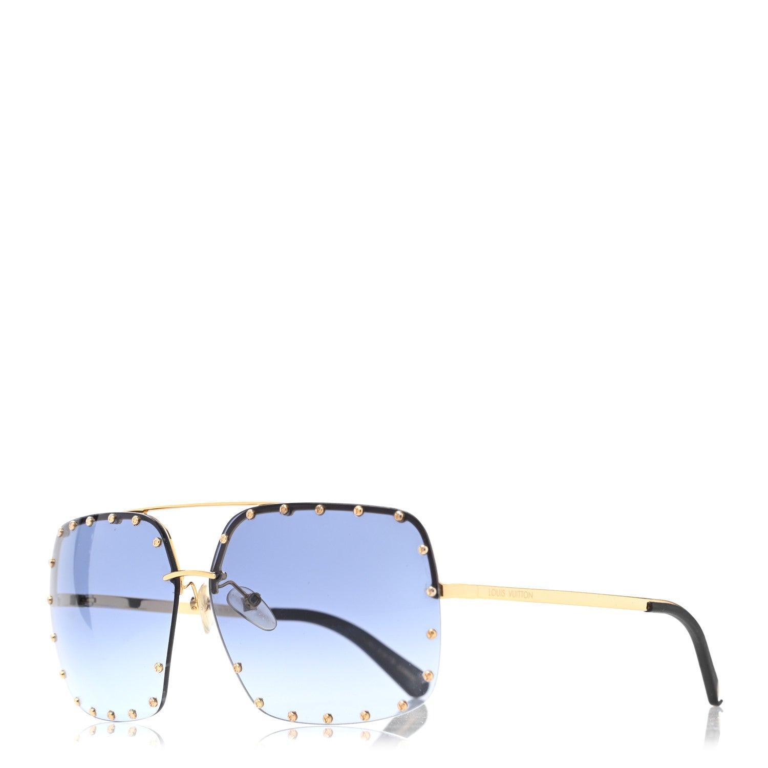 Louis Vuitton The Party Square Sunglasses Z2354E Blue 1 of 8