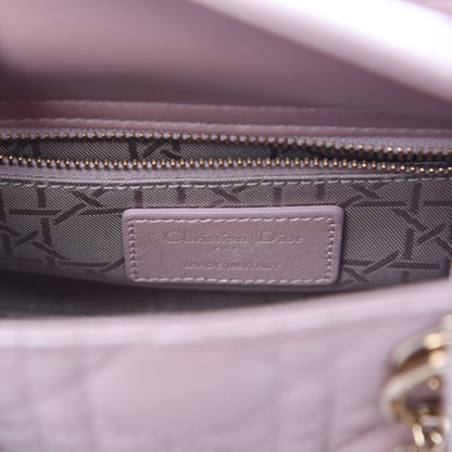 Christian Dior Metallic Lambskin Cannage Mini Lady Dior Lotus 6 of 11