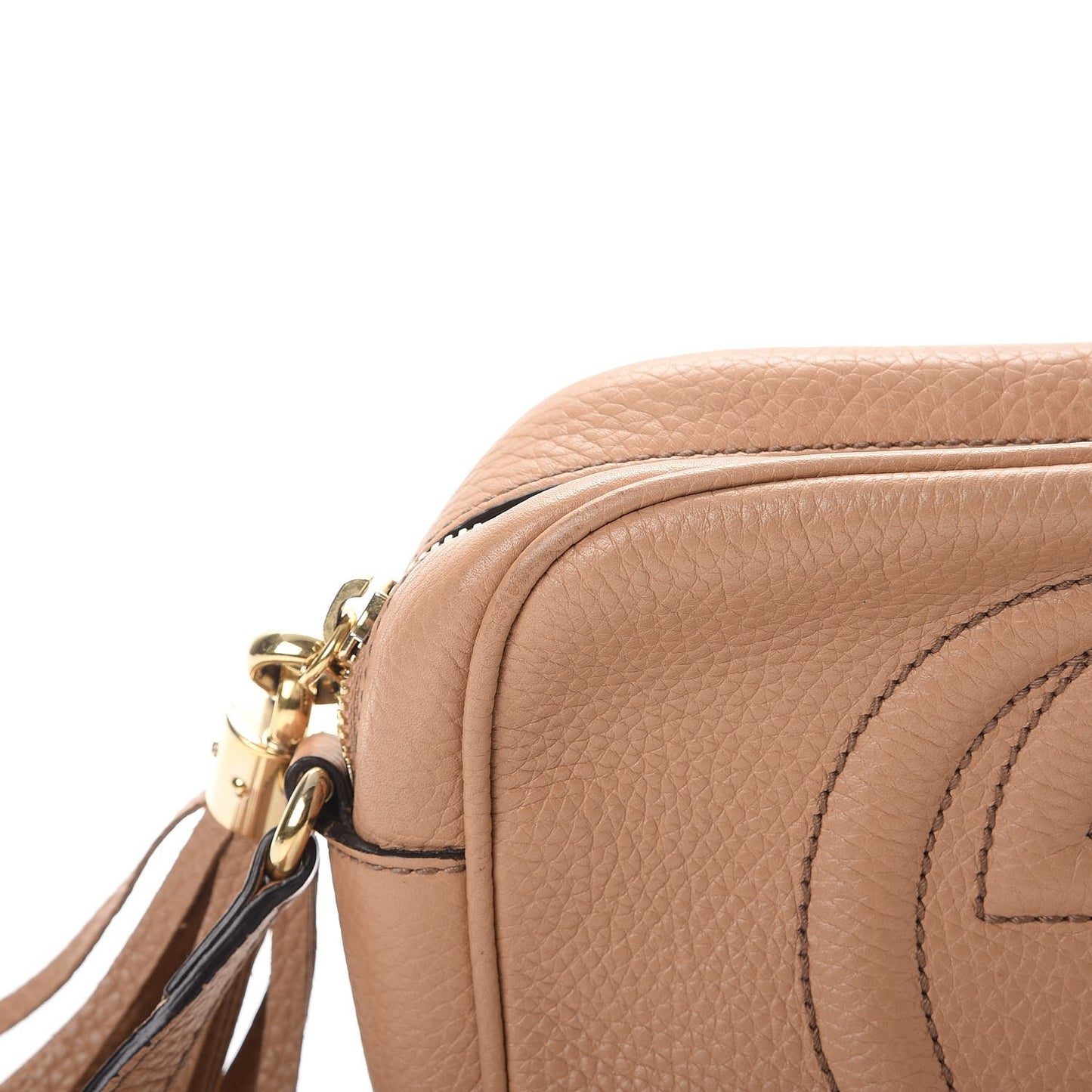 Pebbled Calfskin Small Soho Disco Bag Camelia