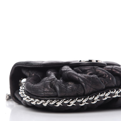Chanel Metallic Washed Lambskin Quilted Mini Chain Around Flap Black 6 of 10