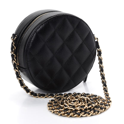 Chanel Caviar Quilted Round Clutch With Chain Black 3 of 12
