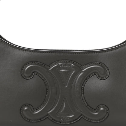 Celine Smooth Calfskin Cuir Triomphe Shoulder Bag Dark Army 7 of 9