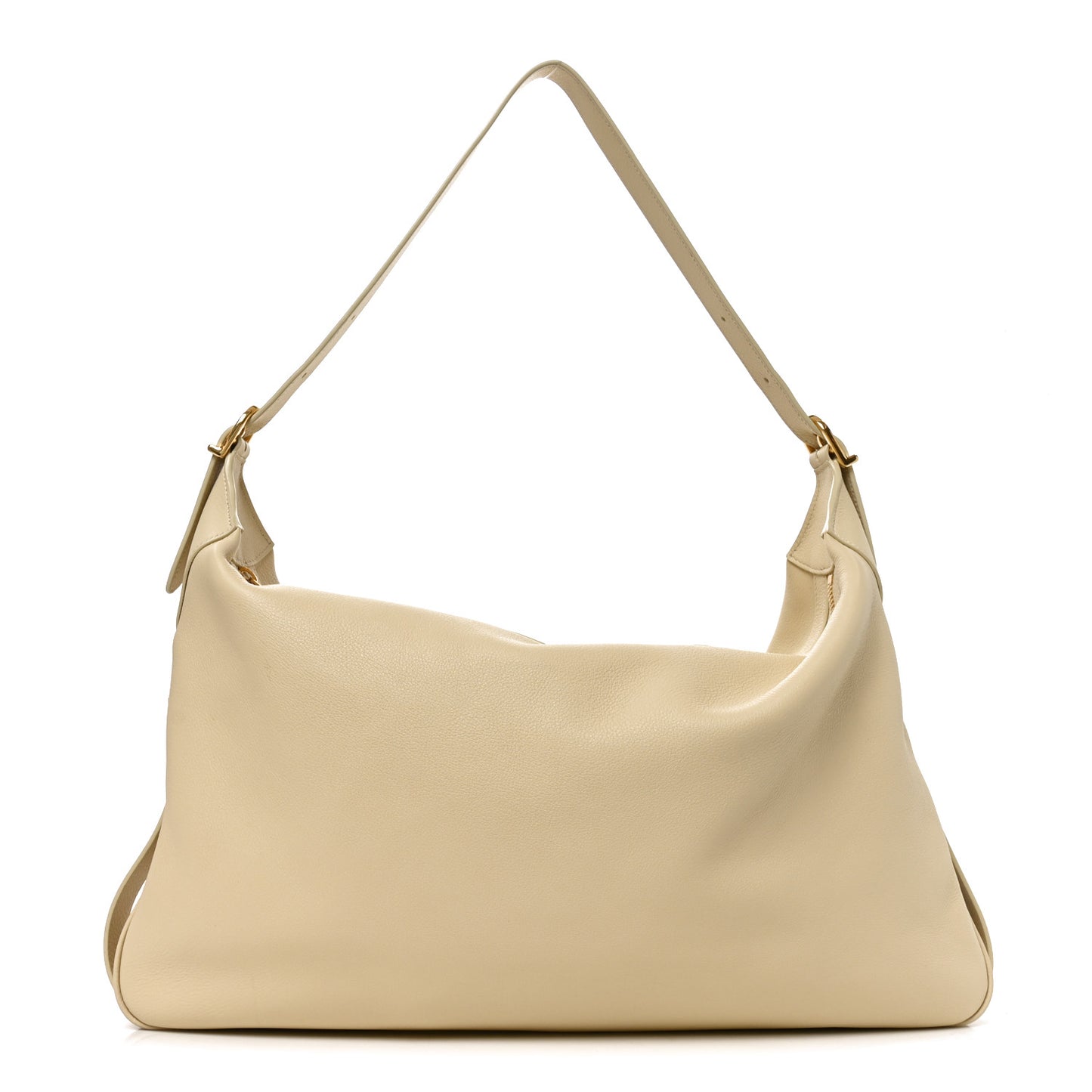 Supple Calfskin Large Romy Shoulder Bag Rice