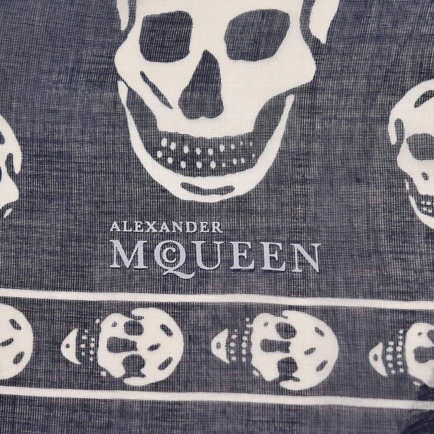 Alexander McQueen Modal Cashmere Skull Scarf Navy 4 of 4
