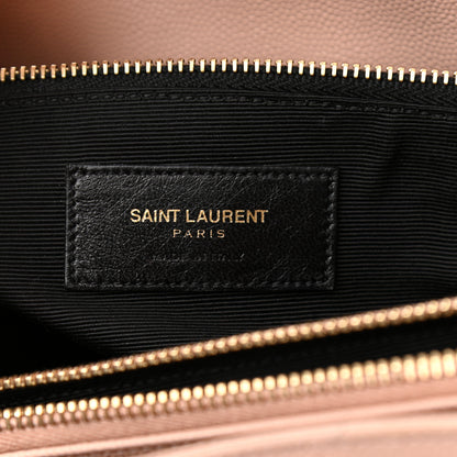 Saint Laurent Grain De Poudre Matelasse Chevron Large Monogram Shopping Bag Pale Pink 5 of 10