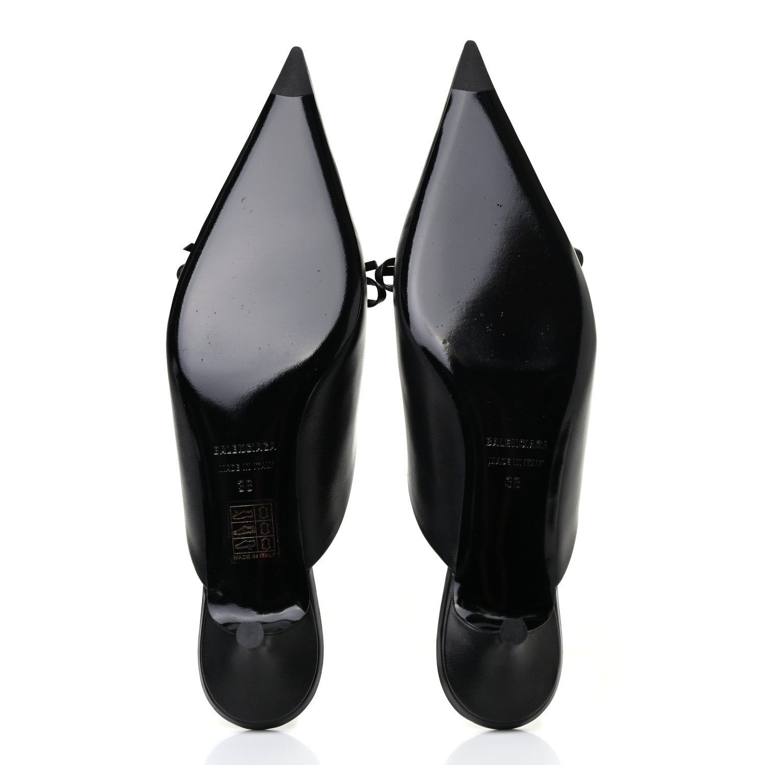 Balenciaga Goatskin Pointed Toe Knife Mules 38 Black 5 of 8