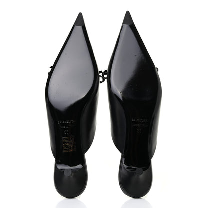 Balenciaga Goatskin Pointed Toe Knife Mules 38 Black 5 of 8