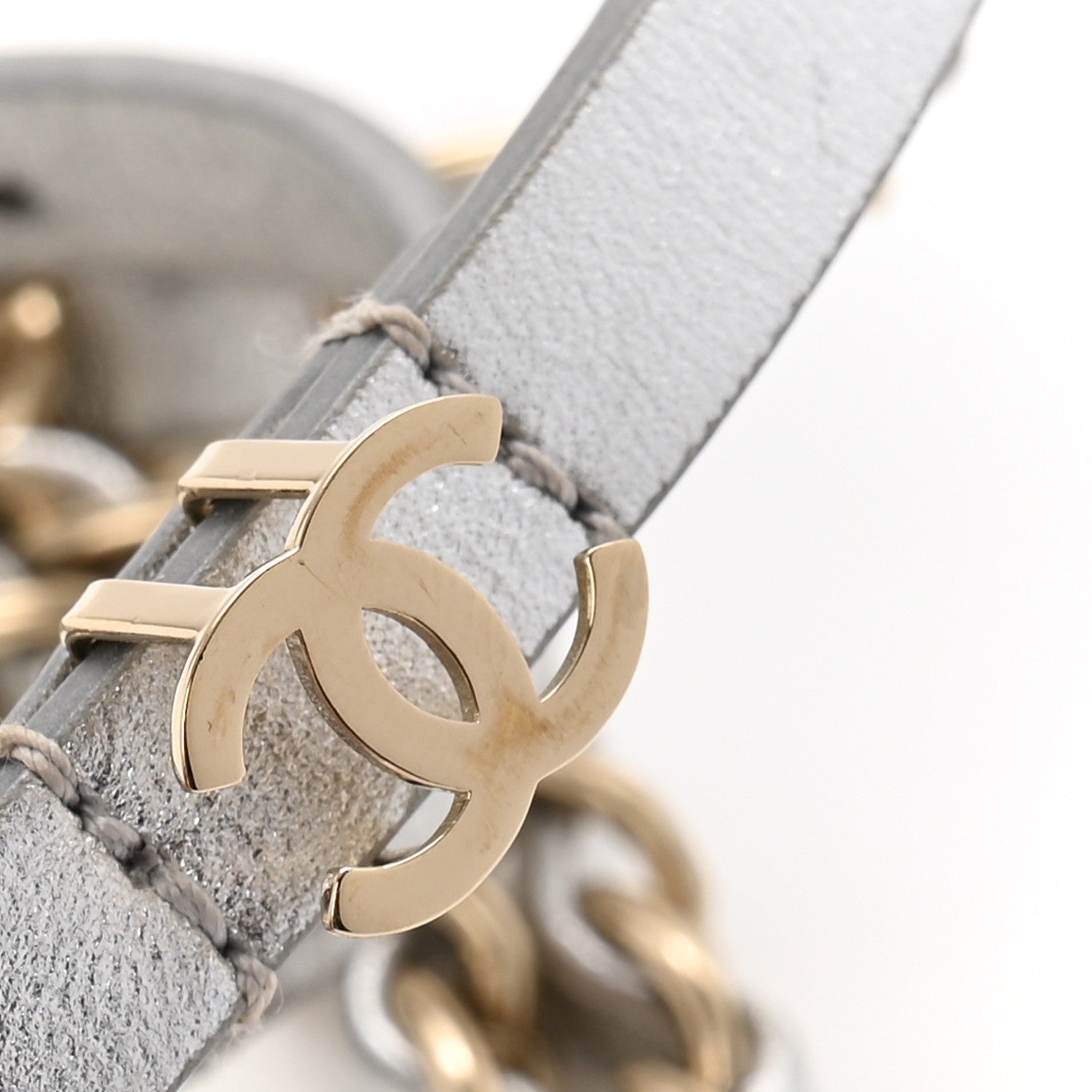 Chanel Metallic Calfskin Metal CC Chain Belt 80 32 Silver 7 of 7
