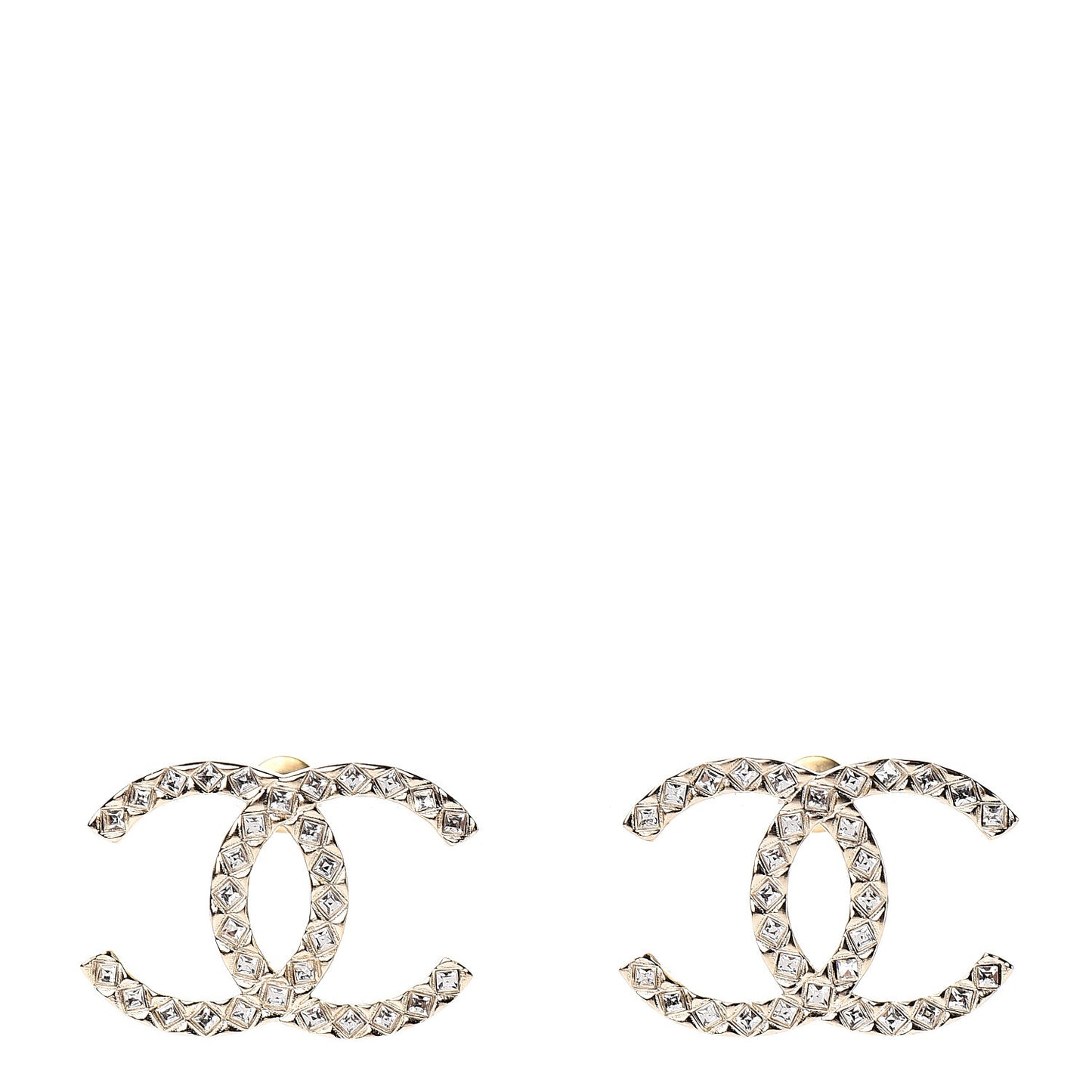 Baguette Crystal High Society CC Earrings Gold