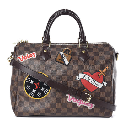 Louis Vuitton Damier Ebene Patches Speedy Bandouliere 30 1 of 10