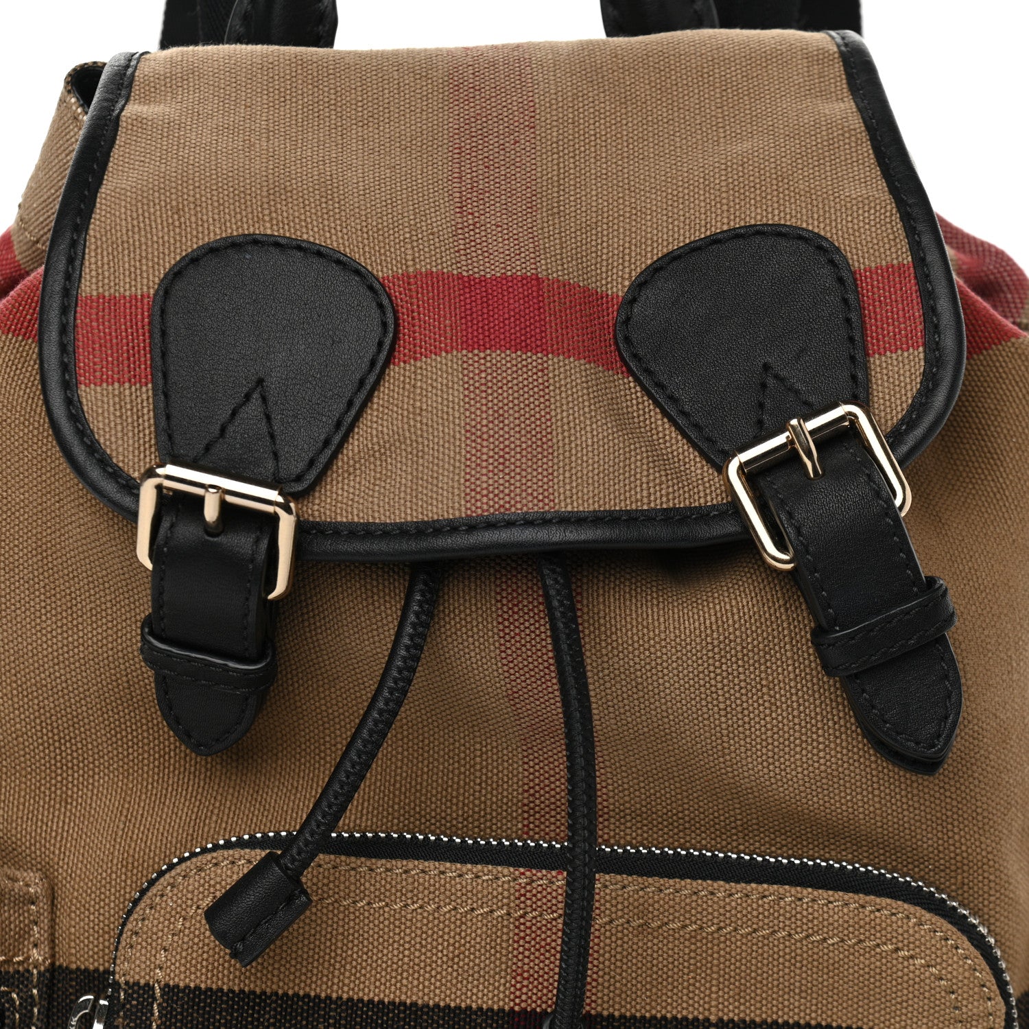 Burberry Canvas Mega Check Medium Rucksack Backpack Black 8 of 11