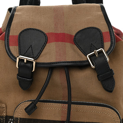 Burberry Canvas Mega Check Medium Rucksack Backpack Black 8 of 11