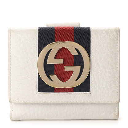 Gucci Goatskin Web French Flap Wallet White 1 of 13