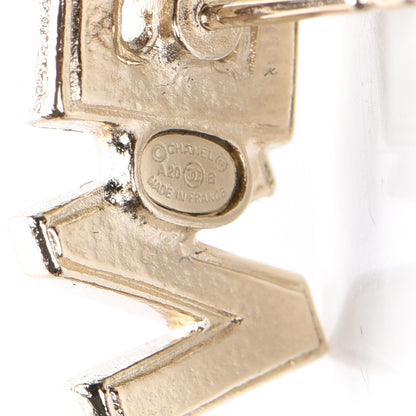 Chanel Crystal Pearl Signature Stud Earrings Gold 4 of 5