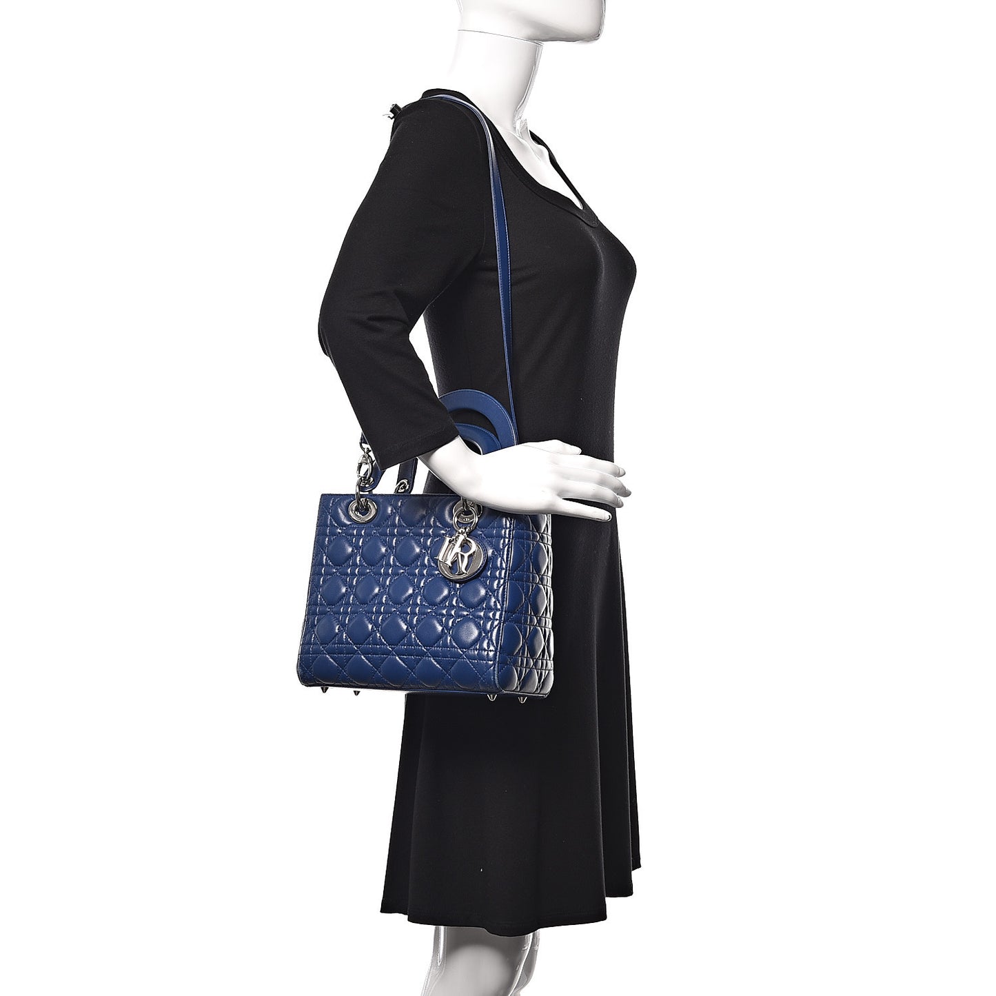 Lambskin Cannage Medium Lady Dior Navy