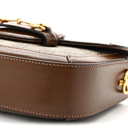 Gucci GG Supreme Monogram Web Mini Horsebit 1955 Shoulder Bag Beige Brown Sugar 10 of 10