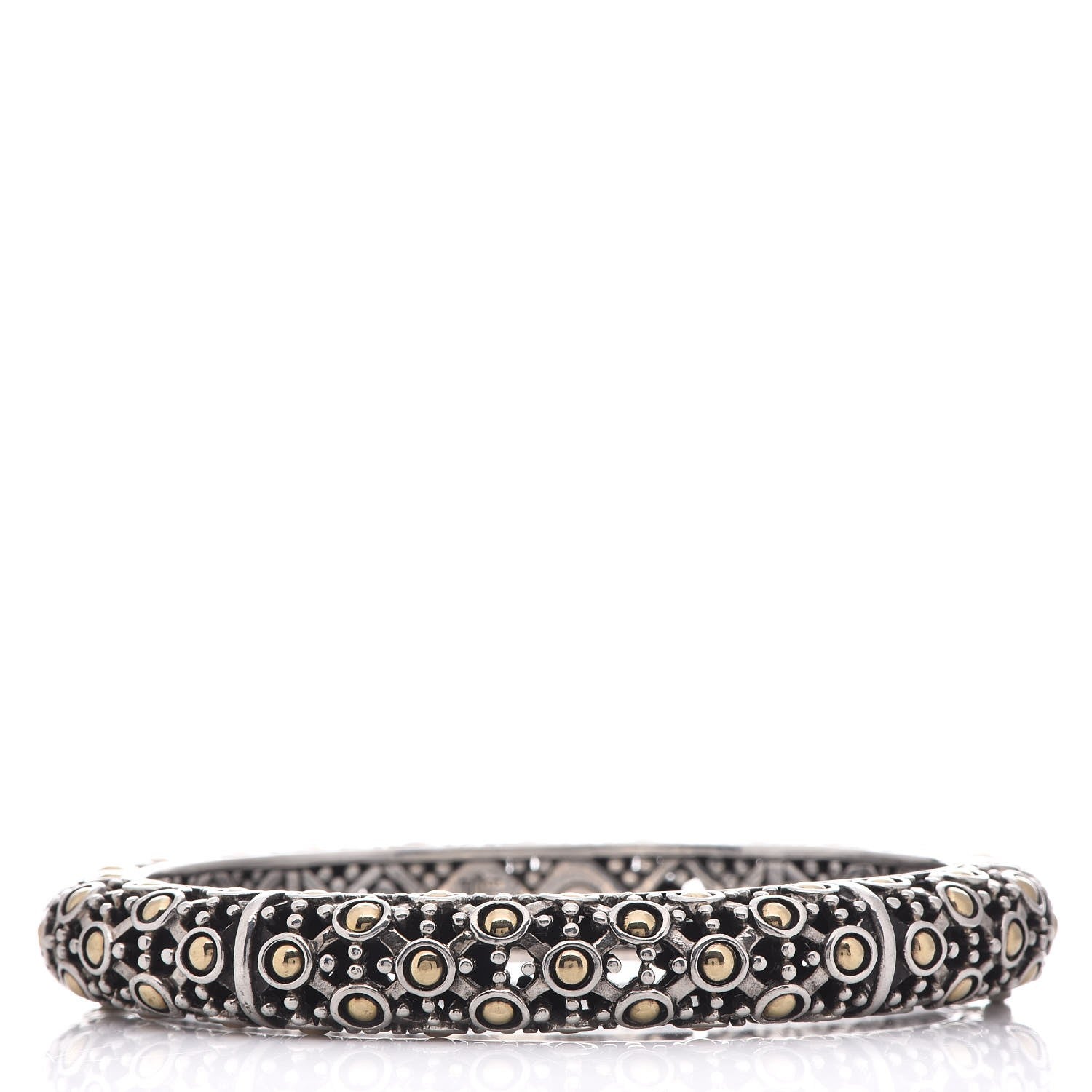 John Hardy Sterling Silver 18K Yellow Gold Jaisalmer Bangle Bracelet 1 of 5