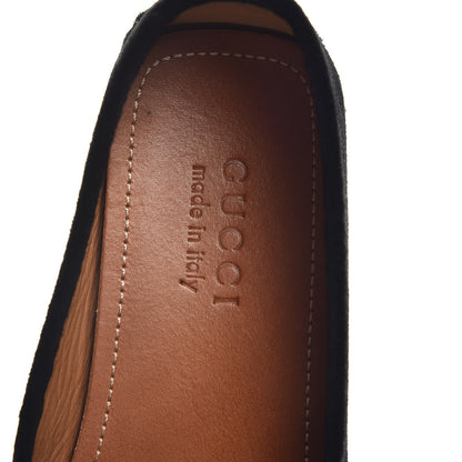Gucci Suede Web Mens Horsebit Driver Loafers 7 Black 7 of 10