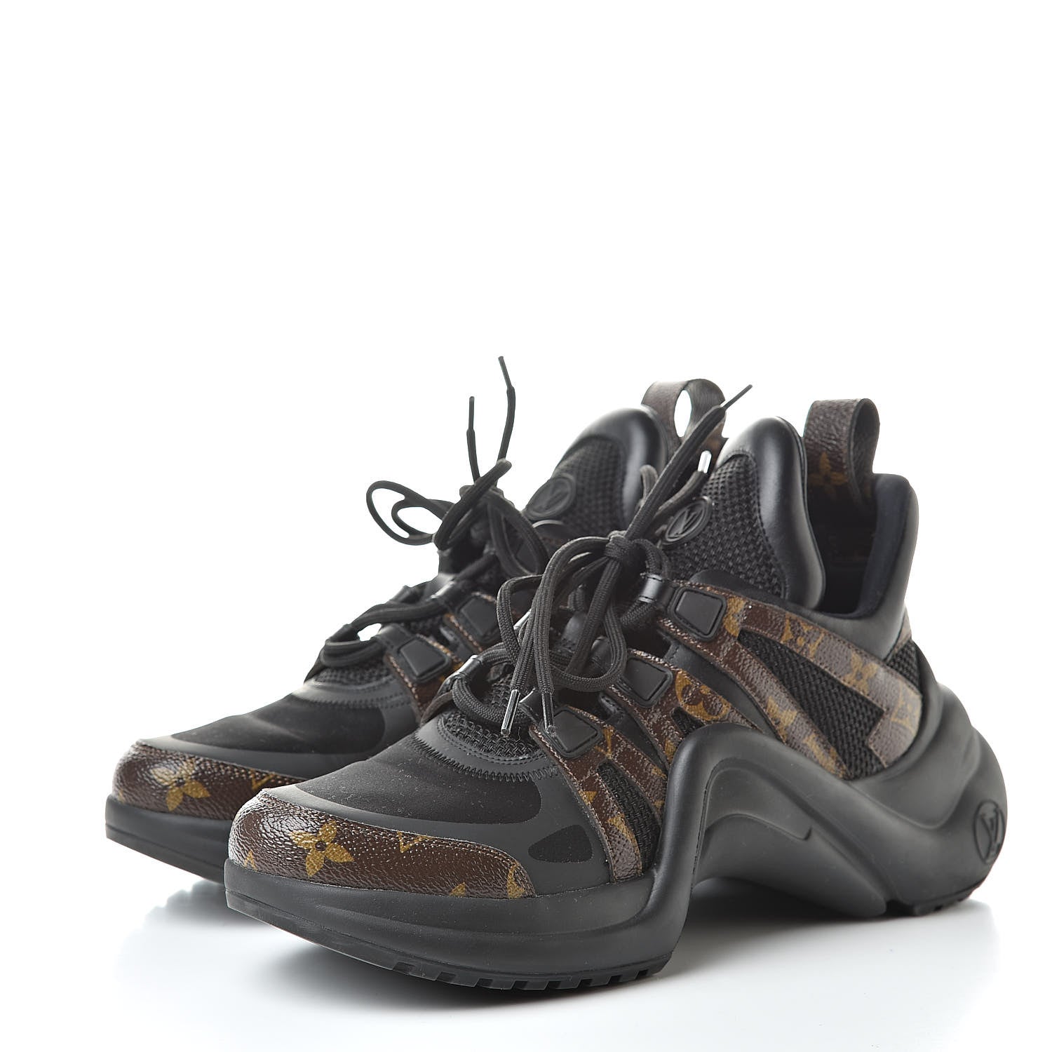 Louis Vuitton Calfskin Patent Monogram LV Archlight Sneakers 39 Black 3 of 8