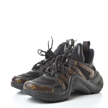 Louis Vuitton Calfskin Patent Monogram LV Archlight Sneakers 39 Black 3 of 8