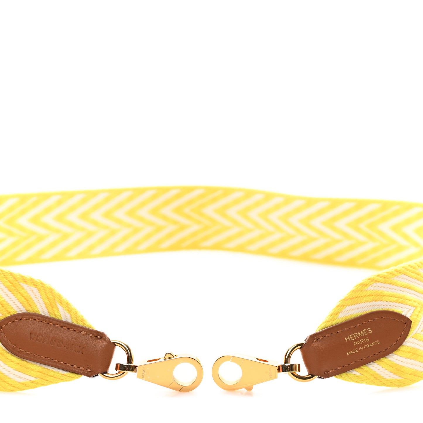 Toile Swift 50mm Sangle ZigZag Shoulder Strap Jaune Citron White Gold